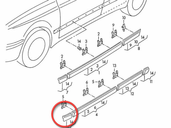 Moldura de protección Volkswagen Golf 3 / Vento