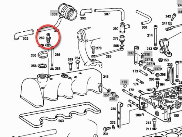 Boquilla motor Mercedes OM615, OM616, OM617